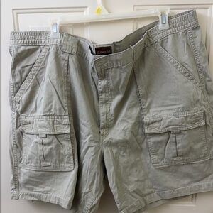 St. John's Bay Men's Light Gray Cargo Shorts with Multiple Pockets